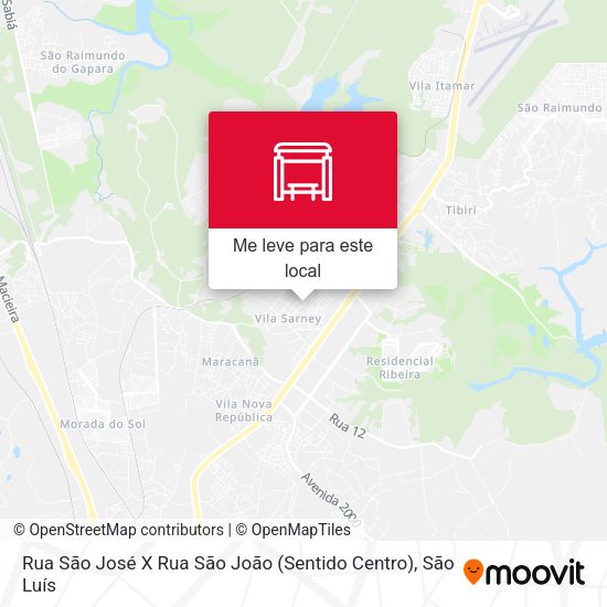 Rua São José X Rua São João (Sentido Centro) mapa