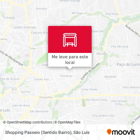 Shopping Passeio (Sentido Bairro) mapa