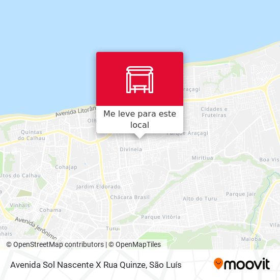 Avenida Sol Nascente X Rua Quinze mapa