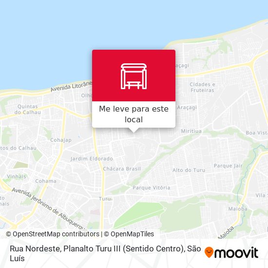 Rua Nordeste, Planalto Turu III (Sentido Centro) mapa