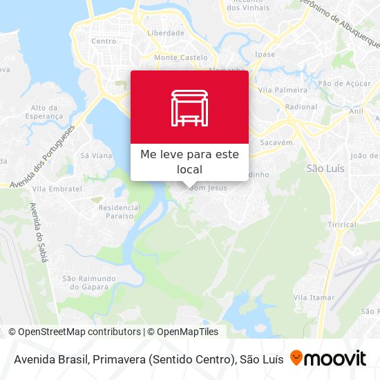 Avenida Brasil, Primavera (Sentido Centro) mapa