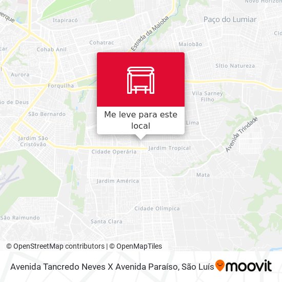 Avenida Tancredo Neves X Avenida Paraíso mapa