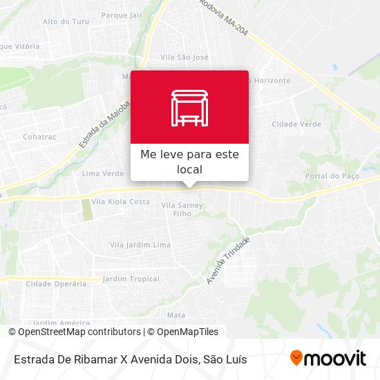 Estrada De Ribamar X Avenida Dois mapa