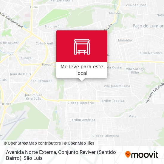 Avenida Norte Externa, Conjunto Reviver (Sentido Bairro) mapa