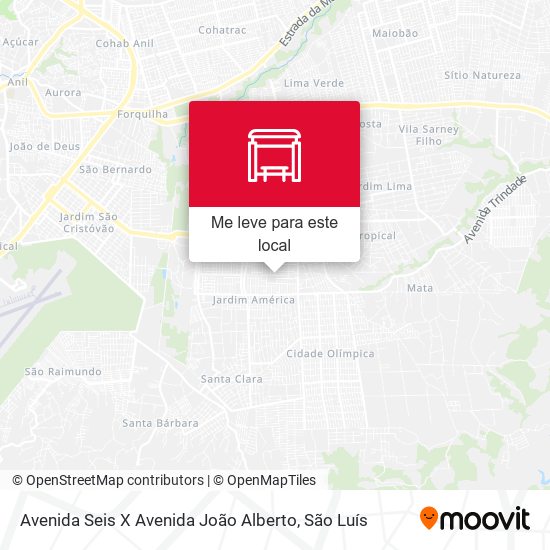 Avenida Seis X Avenida João Alberto mapa