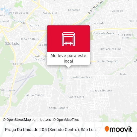 Praça Da Unidade 205 (Sentido Centro) mapa