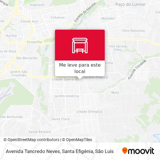 Avenida Tancredo Neves, Santa Efigênia mapa