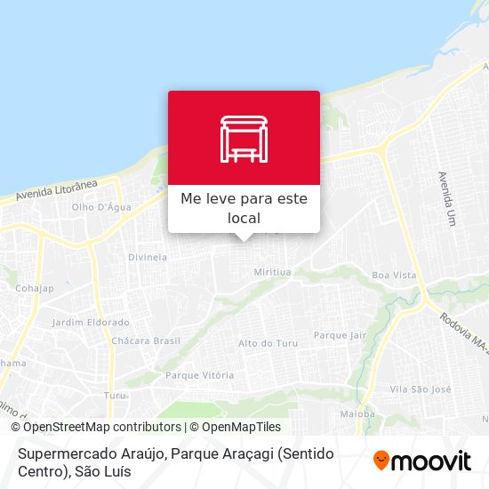 Supermercado Araújo, Parque Araçagi (Sentido Centro) mapa