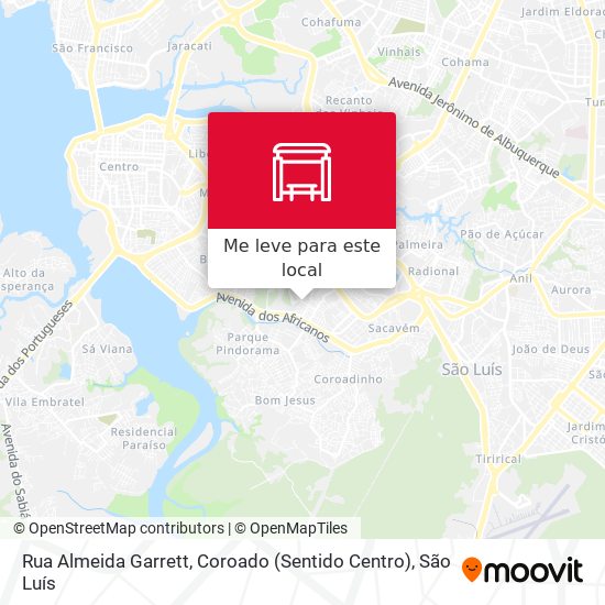 Rua Almeida Garrett, Coroado (Sentido Centro) mapa