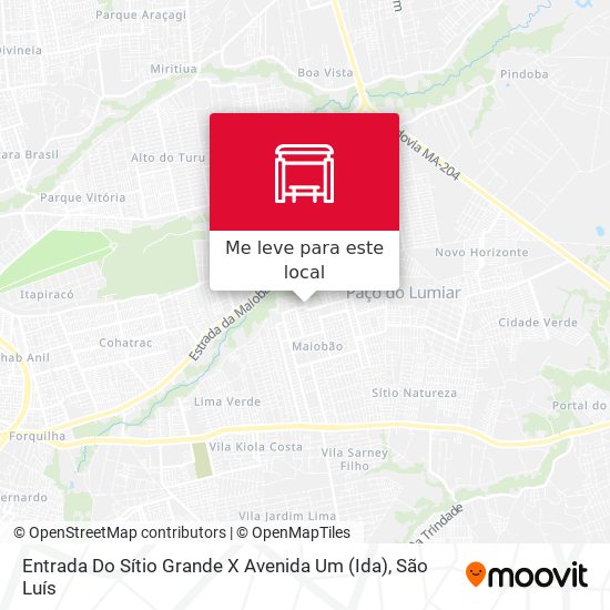 Entrada Do Sítio Grande X Avenida Um (Ida) mapa