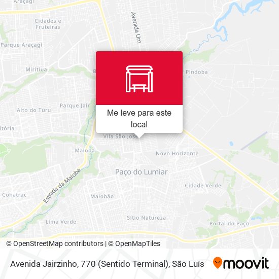 Avenida Jairzinho, 770 (Sentido Terminal) mapa