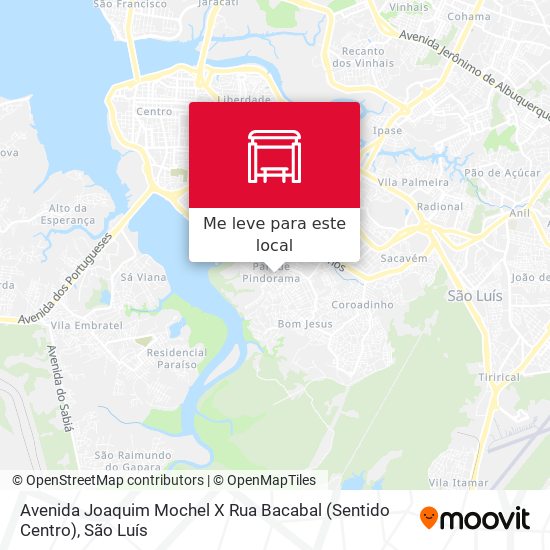 Avenida Joaquim Mochel X Rua Bacabal (Sentido Centro) mapa
