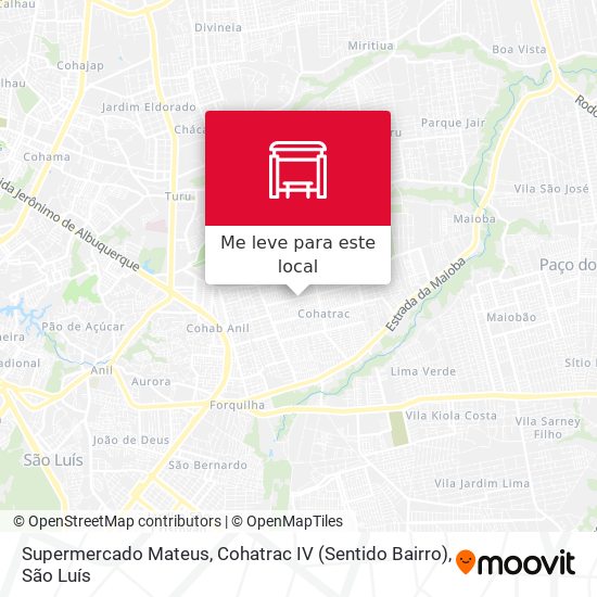 Supermercado Mateus, Cohatrac IV (Sentido Bairro) mapa