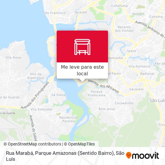 Rua Marabá, Parque Amazonas (Sentido Bairro) mapa