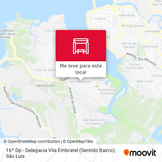 16º Dp - Delegacia Vila Embratel (Sentido Bairro) mapa