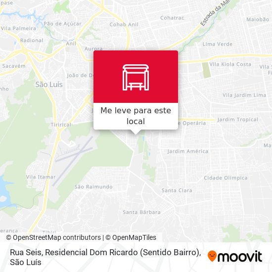 Rua Seis, Residencial Dom Ricardo (Sentido Bairro) mapa