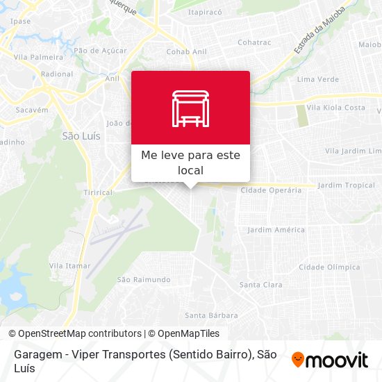 Garagem - Viper Transportes (Sentido Bairro) mapa