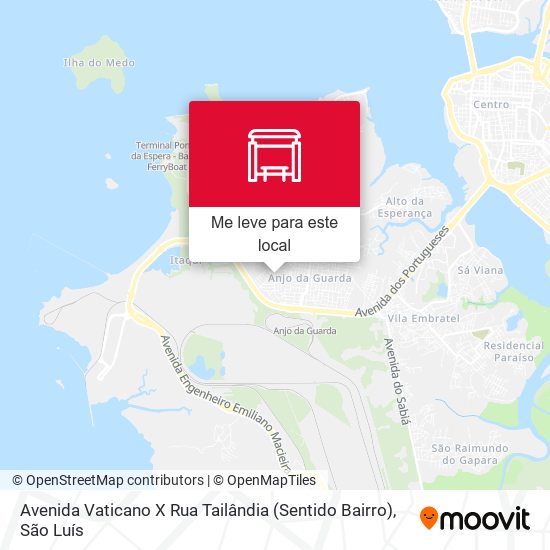 Avenida Vaticano X Rua Tailândia (Sentido Bairro) mapa