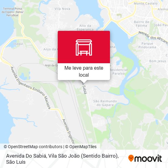 Avenida Do Sabiá, Vila São João (Sentido Bairro) mapa