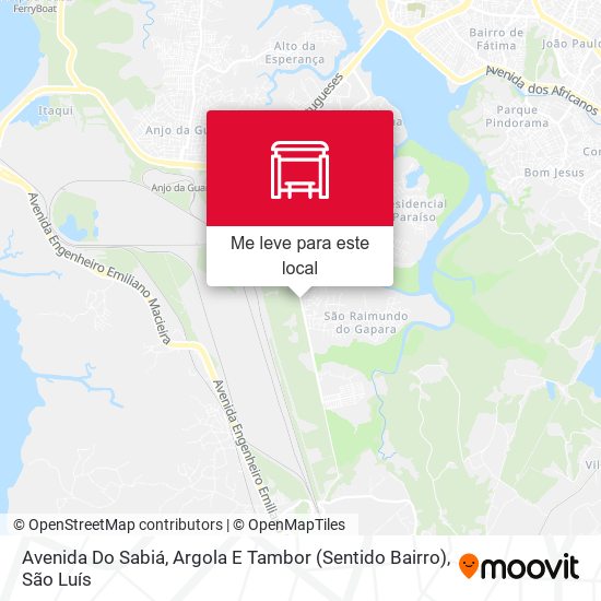 Avenida Do Sabiá, Argola E Tambor (Sentido Bairro) mapa