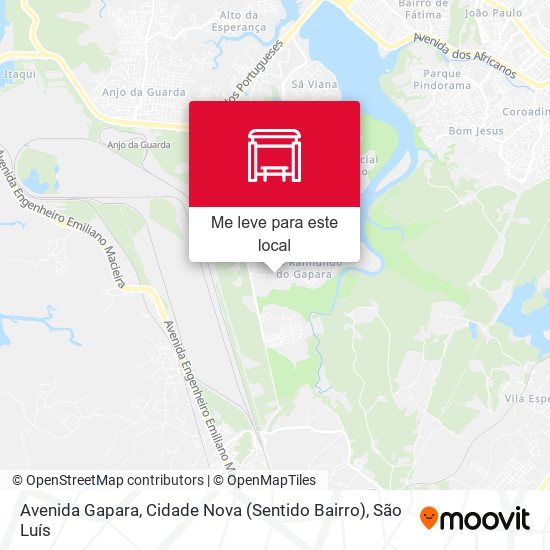 Avenida Gapara, Cidade Nova (Sentido Bairro) mapa
