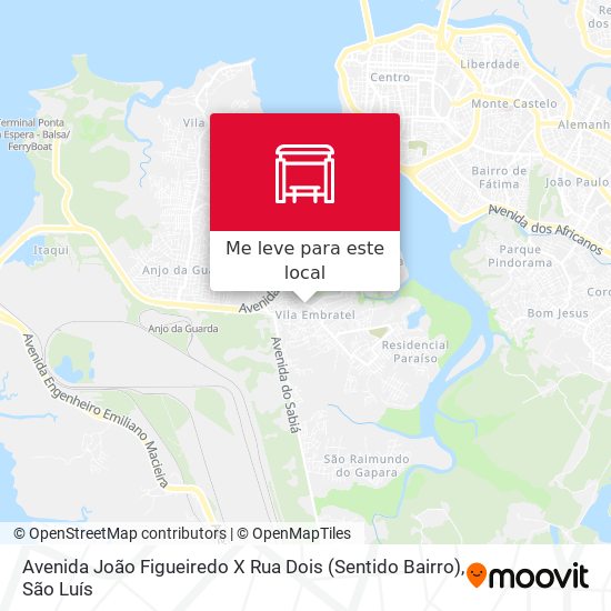 Avenida João Figueiredo X Rua Dois (Sentido Bairro) mapa