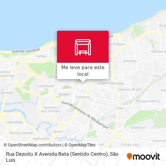 Rua Dezoito X Avenida Beta (Sentido Centro) mapa