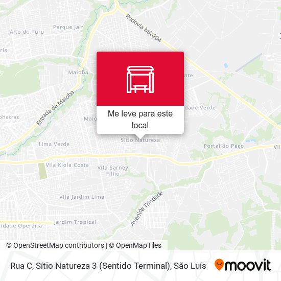 Rua C, Sítio Natureza 3 (Sentido Terminal) mapa