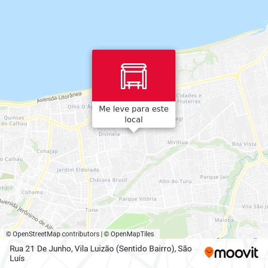 Rua 21 De Junho, Vila Luizão (Sentido Bairro) mapa