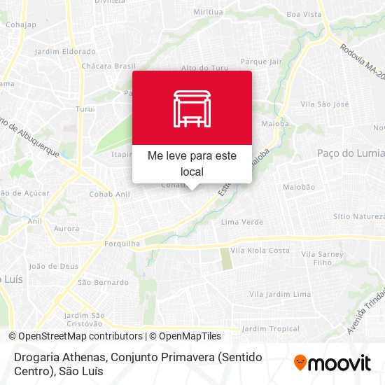 Drogaria Athenas, Conjunto Primavera (Sentido Centro) mapa