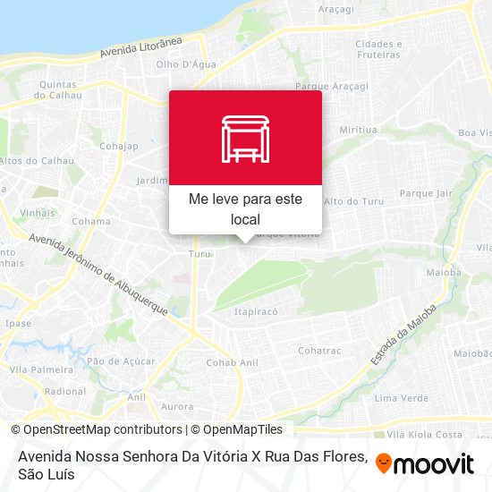 Avenida Nossa Senhora Da Vitória X Rua Das Flores mapa