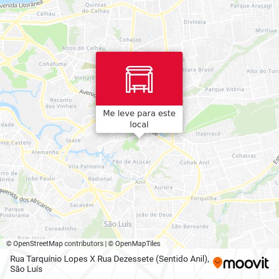 Rua Tarquínio Lopes X Rua Dezessete (Sentido Anil) mapa