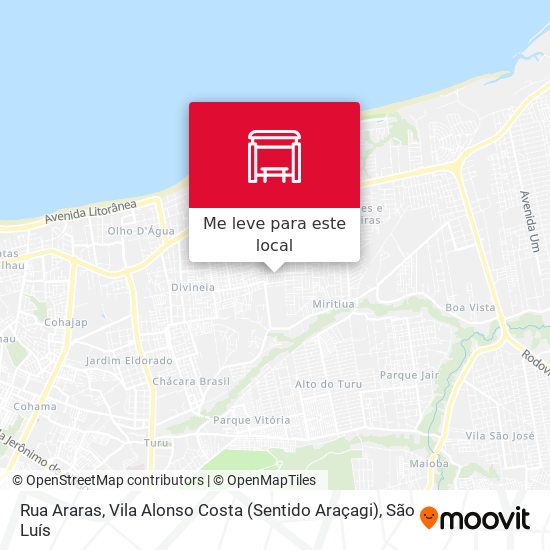 Rua Araras, Vila Alonso Costa (Sentido Araçagi) mapa