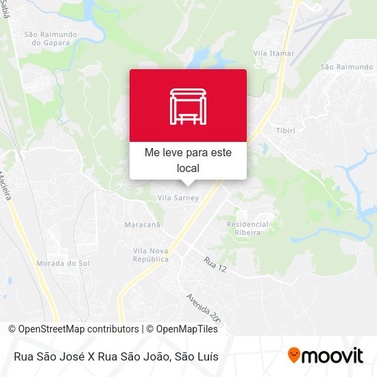Rua São José X Rua São João mapa