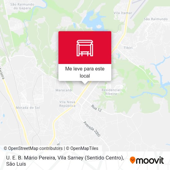 U. E. B. Mário Pereira, Vila Sarney (Sentido Centro) mapa