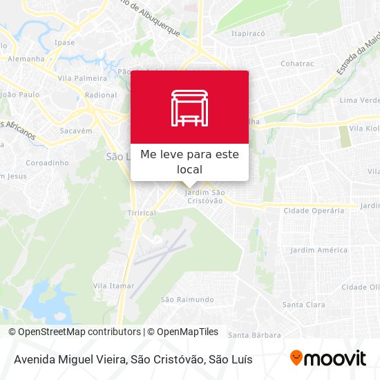 Avenida Miguel Vieira, São Cristóvão mapa