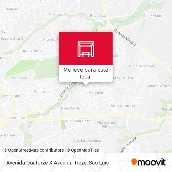 Avenida Quatorze X Avenida Treze mapa