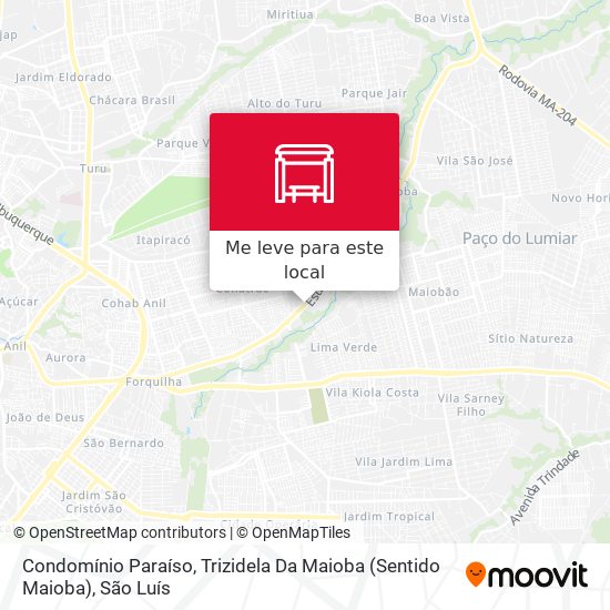 Condomínio Paraíso, Trizidela Da Maioba (Sentido Maioba) mapa