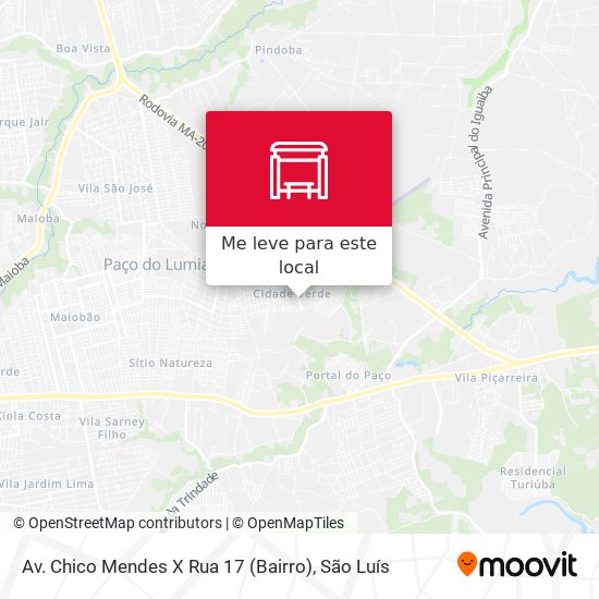 Av. Chico Mendes X Rua 17 (Bairro) mapa