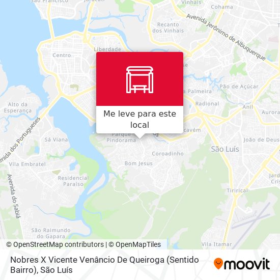 Nobres X Vicente Venâncio De Queiroga (Sentido Bairro) mapa