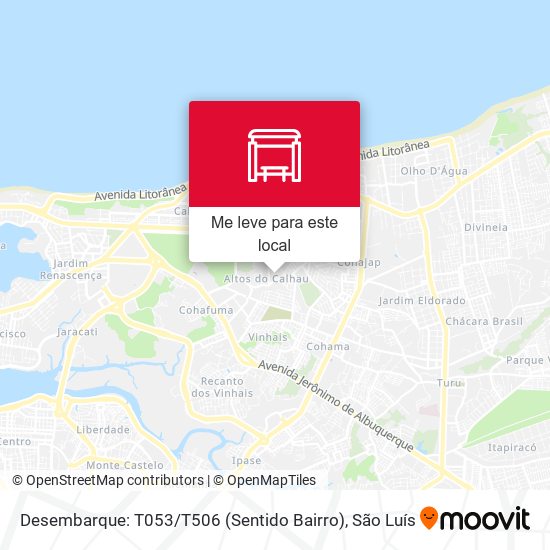 Desembarque: T053 / T506 (Sentido Bairro) mapa