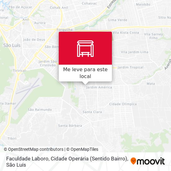 Faculdade Laboro, Cidade Operária (Sentido Bairro) mapa