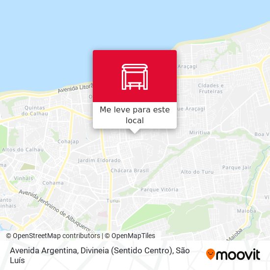 Avenida Argentina, Divineia (Sentido Centro) mapa