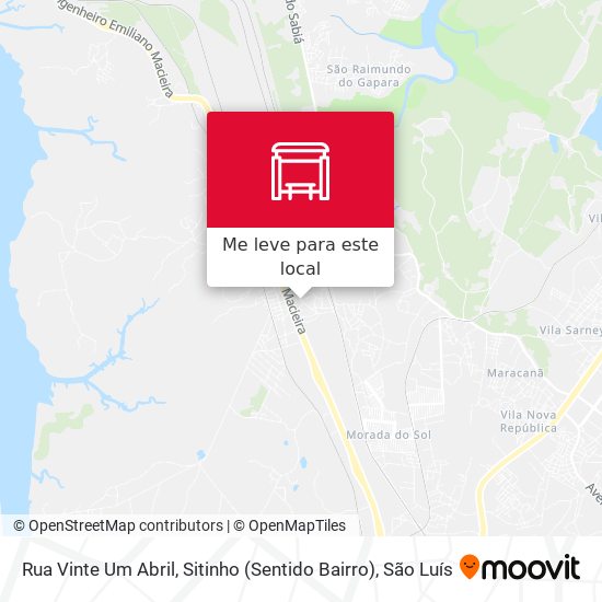 Rua Vinte Um Abril, Sitinho (Sentido Bairro) mapa