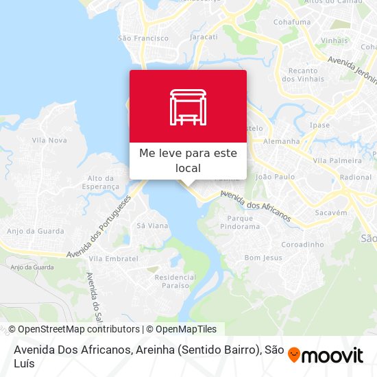 Avenida Dos Africanos, Areinha (Sentido Bairro) mapa