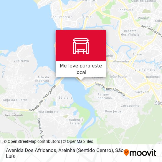 Avenida Dos Africanos, Areinha (Sentido Centro) mapa