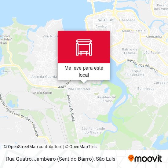 Rua Quatro, Jambeiro (Sentido Bairro) mapa
