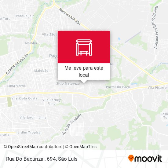 Rua Do Bacurizal, 694 mapa