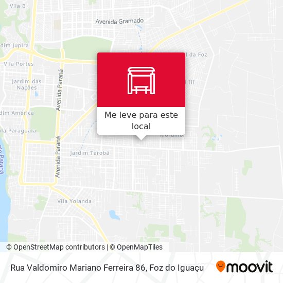 Rua Valdomiro Mariano Ferreira 86 mapa