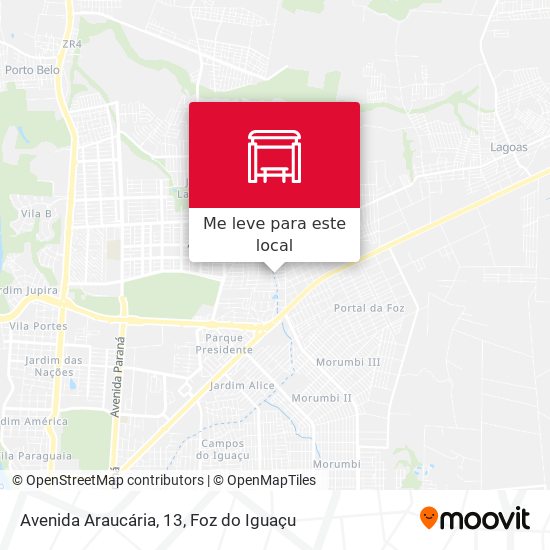 Avenida Araucária, 13 mapa
